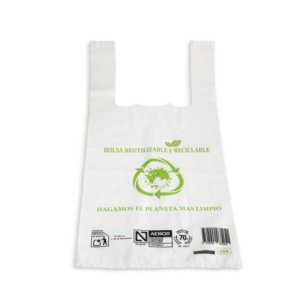 Bolsa de camiseta 70% reciclado de 35x45cm (1 kg)